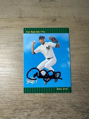 Derek Jeter Signed Rookie Card. 1992 Score Select #360. Autograph. Yankees.